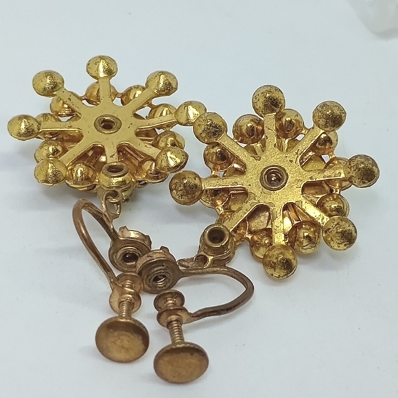 * vintage OEA Order of the Eastern Star screwback earrings - Picture 5 of 6